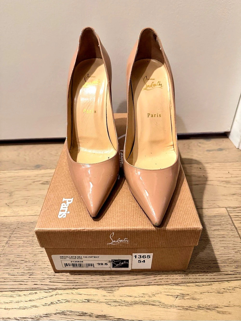 Christian Louboutin Decollete 554 100 Patent Heels Brown EU 39.5 - Picture 2 of 8